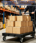 Heavy Duty Panel Push Cart Builds Tough Converts To A Flatbed Dolly hauls boxes in warehouse setting, strong metal, single-hand assembly.