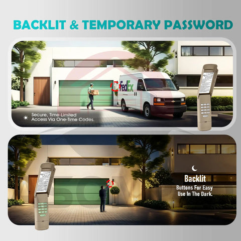 Wireless Universal Garage Door Opener Keypad For LiftMaster 878Max 877LM, day and night use with backlit buttons