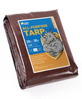 Folded Heavy Duty Outdoor Tarp 20x30 Feet 7Mil Brown Green Poly Cover Waterproof Multi Purpose Sheeting for Yard Camping