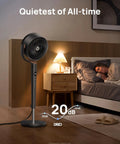 Bedroom Oscillating Pedestal Fan With DC Motor Ultra Quiet 20dB 120 Degree Oscillation shown in bedroom scene