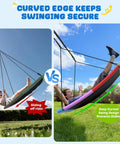 700 Pound Capacity Giant 60 Inch Skycurve Platform Tree Swing For Kids And Adults With Two Hanging Straps Rainbow Patented Design
