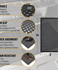 Heavy Duty Rubber Floor Mat With Grippy Non Slip Surface For Commercial Kitchens And Workshops, Waterproof And Hose Washable, Anti Fatigue Comfort, Oil Resistant, Perforated Drainage Design For Indoor Or Outdoor Use, 36 By 60 Inches, Black.