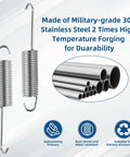 Real Deal No Fuss 2 Pack 4.5 Inch Replacement Spring For Recliner And Couch Heavy Duty Extension Parts With Reinforced Hooks, stainless steel, durable.