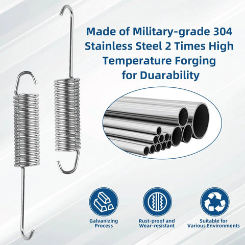Real Deal No Fuss 2 Pack 4.5 Inch Replacement Spring For Recliner And Couch Heavy Duty Extension Parts With Reinforced Hooks, stainless steel, durable.
