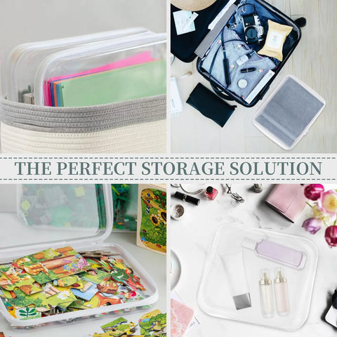 Various uses of Three Pack Clear Hard Shell Zipper Cases For Makeup And Toiletry Organization And Diaper Bags Grab And Go Waterproof Transparent Plastic Pouches For Office Or Home Storage Large Size