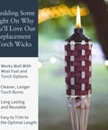 Fiberglass Tiki Torch Wicks Replacement Wicks For Outdoor Torches Half Inch By 7.5 Inch Trim To Fit Easy To Trim