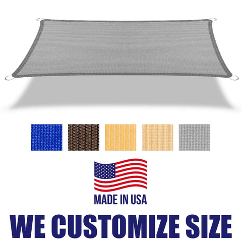 7 By 7 Ft Grey Sun Shade Sail Canopy for Patio and Backyard Blocks 95 Percent UV Heavy Duty Commercial Grade Poly Fabric