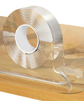 Clear Baby Proofing Edge Protectors And Soft Corner Guards Toddler Ready Furniture Cushion Strips Strong Adhesive Transparent Padding roll on wooden surface.
