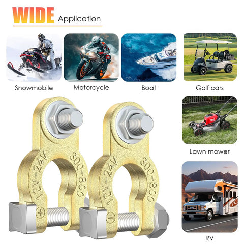 Heavy Duty Battery Terminal Clamps With Pure Copper Ends And Anti Corrosion Pads M8 Bolt Top Post Style for vehicles