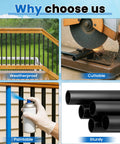 36 Inch Hollow Round Aluminum Deck Balusters Black Powder Coated For Weather Resistant Outdoor Railing Spindles showcase