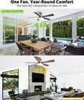 Straight Up Stunning 52 Inch Low Profile Gold Ceiling Fan With Huge LED Light Panel Plus Smart App Remote Control used in a modern living space.
