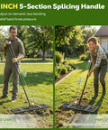 Two In One Lawn Leveling Rake With Dual Sided Design 32 By 10 Ground Plate And 78 Inch Adjustable Handle used by people.
