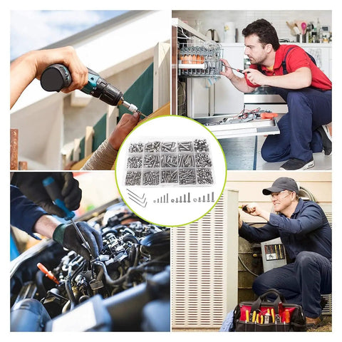 Solid 500pc Hex Socket Screw Nut Bolt Set In Black, 4mm Hardware Kit for various repair tasks and projects.