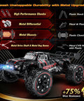 1:16 Scale All Terrain Fast RC Cars for Adults 40KPH, 4WD Electric Off Road Monster Truck With Metal Chassis, durability highlights.