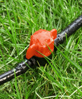 Drip Irrigation Barbed Locking Switch Valves Kit on grass, 35 Pieces For Quarter Inch Drip Tubing, water flow control valve
