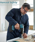 Badass Heavy Duty Cordless Pop Rivet Gun Workhorse With Smooth Pulling Action And Bright Led Light used on metal panel fitting.