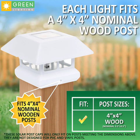 Solar Post Cap Lights For 4x4 Posts 12 Pack Outdoor LED White Waterproof Post Caps For Fence Deck Garden And Landscaping