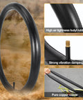 Collage of Two Sets 20x1.75 Street Bike Tires And Tubes Ride Ready Puncture Resistant Folding Bead 47-406 Compatible features.