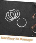 Five Piece Stainless Steel C Clips Kit For Grooved Shafts Heavy Duty Retaining Snap Rings Set With Multiple Sizes on black surface
