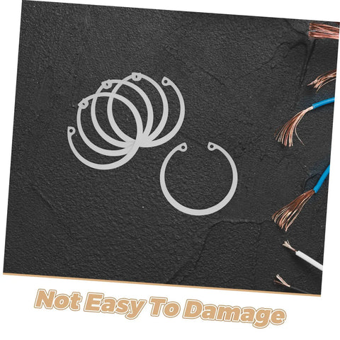 Five Piece Stainless Steel C Clips Kit For Grooved Shafts Heavy Duty Retaining Snap Rings Set With Multiple Sizes on black surface