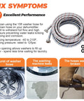 Image of 15Ft Stainless Steel Washing Machine Hoses Two Pack With Hot And Cold Water Lines Universal Fit For All Washers Burst Proof