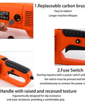 Heavy Duty Electric Pipe Threader Kit Acting As A Slick Workhorse With 2300W Copper Motor showing replaceable carbon brushes and fuse switch.