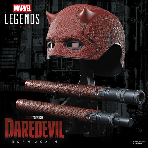 Daredevil Born Again Premium Roleplay Mask and Billy Club Kit for Adults features a detailed mask and dual clubs, perfect for cosplay.