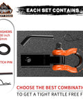 2 Inch Tow Hitch Receiver With Three Quarter D Ring Shackle And Five Eighth Screw Pin Heavy Duty 45000 Lbs Break Strength