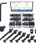 Baby Crib Screws Hardware Replacement Kit with M6 Hex Socket Cap Bolts and Nuts, assorted lengths, box with Allen wrench