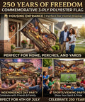 All American Double Sided 3-Ply 3x5 Ft Patriotic Flag With Betsy Ross 13 Star Vintage Design Outdoor Ready, displayed at home entrance.