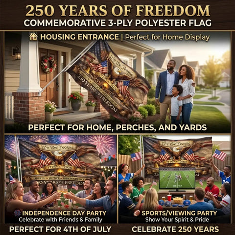 All American Double Sided 3-Ply 3x5 Ft Patriotic Flag With Betsy Ross 13 Star Vintage Design Outdoor Ready, displayed at home entrance.