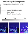 Blue Neon Light Sign For Wall Decor Neon Bar And Home Accent For Bedroom Man Cave Bedside Table Recreation Room Perfect Gift Idea For Any Neon Lover Great Gift For Neon Enthusiasts, with adjustable brightness and on-off switch in three levels of glow.