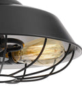 Industrial Two Light Pendant Lamp in Black Finish With Nautical Barn Wire Cage Shade, Vintage Rustic Hanging Light Fixture, 14 Inch Diameter