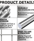 Product details of Two 304 Stainless Steel Round Rods One Quarter Inch Diameter By Twelve Inch Length Solid Shaft Metal Rod
