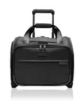 Briggs & Riley Baseline black 2-wheel carry-on cabin bag with telescoping handle, front view