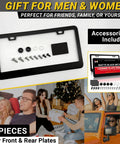 Matte Black License Plate Frames 2 Pack Dope Quality Rust Free Stainless Steel Rattle Free Universal Fit With Screw Caps Slim Top Design