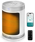 Smart 1500W Space Heater With WiFi Thermostat Remote And 12 Hour Timer Delivers Fast Even Indoor Heat For Living Rooms And Offices