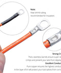 Close-up of tinned copper wire lug from 120 Piece Tinned Copper Wire Lug Kit With Heavy Duty Battery Lugs And Ring Terminals.