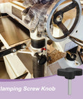 Rock Solid 6 Pack M4 X 20mm Tee Wing Knobs Stainless Steel Thumb Screws used for clamping on woodworking equipment.