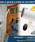 Three In One Door Security Bar With Heavy Duty Metal, Adjustable From Sixteen To Forty One Point Seven Inches in use securing a door against an intruder.