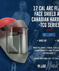 12 Cal Arc Flash Face Shield and Hard Cap Kit for Electricians TCG Series with Canadian Hard Cap, ANSI/ISEA certified