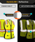 Womens Hi Viz Safety Vest With 9 Pockets, Class 2 Reflective ANSI OSHA Rated, Snug Fit, Yellow Small, Reflective Comparison