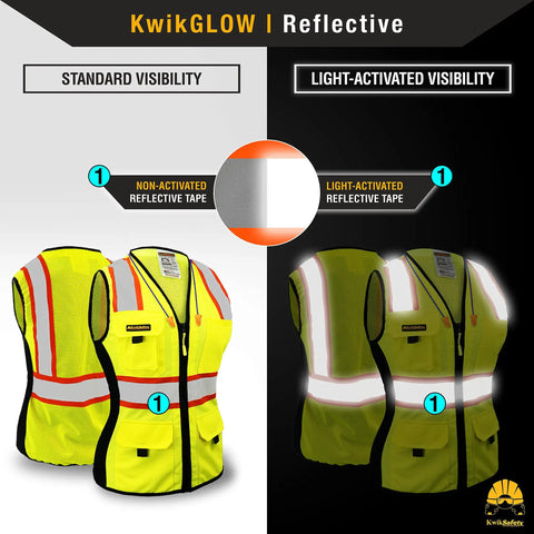 Womens Hi Viz Safety Vest With 9 Pockets, Class 2 Reflective ANSI OSHA Rated, Snug Fit, Yellow Small, Reflective Comparison