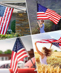 All In One Outdoor Flag Kit With 5ft Heavy Duty Flag Pole Holder 3x5 Embroidered American Flag Stainless Steel Pole Wall Mount