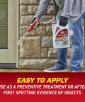 Person using Indoor And Perimeter Pest Control Spray With Comfort Wand For Home Defense Ready To Use Bug Killer outdoors.