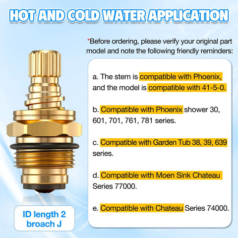 DIY Faucet Stem and Handle Replacement Kit for Phoenix Mobile Home Faucets Brass Shower Stem details and compatibility