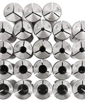 Precision R8 Collets Set Twenty Three Pieces One Sixteenth To Three Quarters Inch Lathe Mill Chuck Holder displayed in a grid.