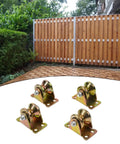 Built Like A Tank Four Pack V Groove Caster Wheels Engineered For Sliding Gate Inverted Tracks With Heavy Steel Brackets and Wide Mounting Plates.