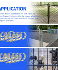 Two And Three Eighths Inch Tension Band For Chain Link Fence, Built Tough Heavy Duty Brace Band For Attaching Rails, shown in application