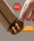 40 Pack Ultra Thick Brown Felt Pads For Small Furniture Legs And Chair Bases Grips Like Crazy Self Adhesive Floor Protectors on a table leg